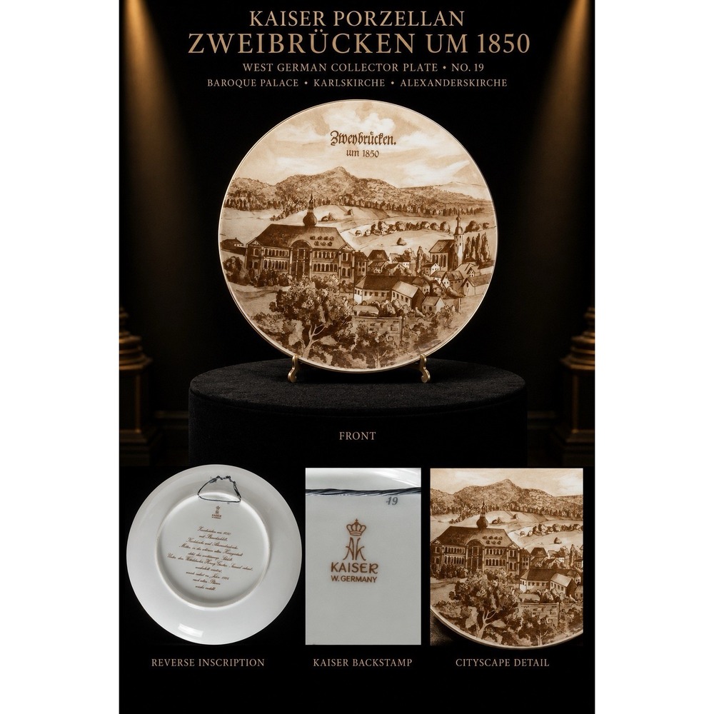 Vintage Kaiser W Germany Zweibrucken 1850 Castle Wall Plate 9.5 Inch